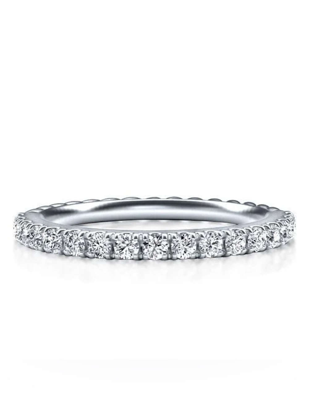 Italo Twist Rope Created White Sapphire Wedding Band